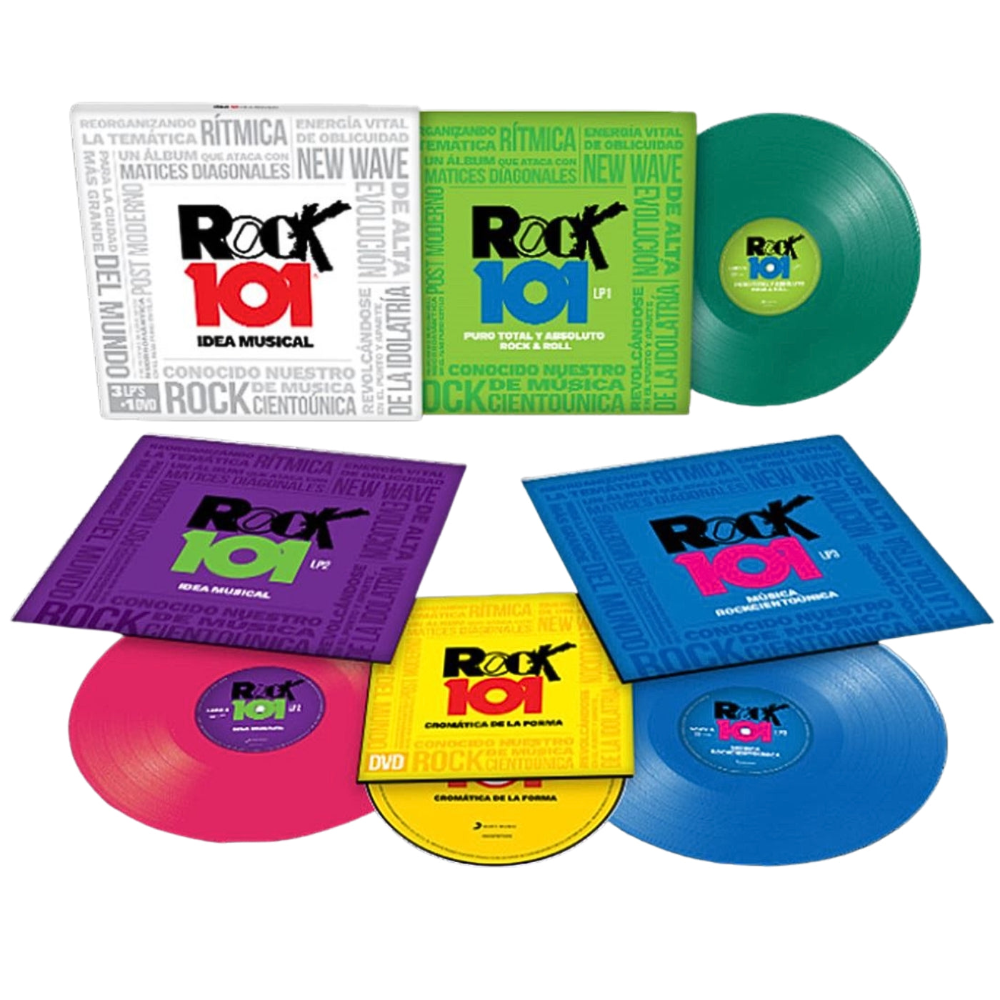 3 LP SET - VARIOS/ROCK 101 IDEA MUSICAL (VINILO TRIPLE DE COLOR+DVD)