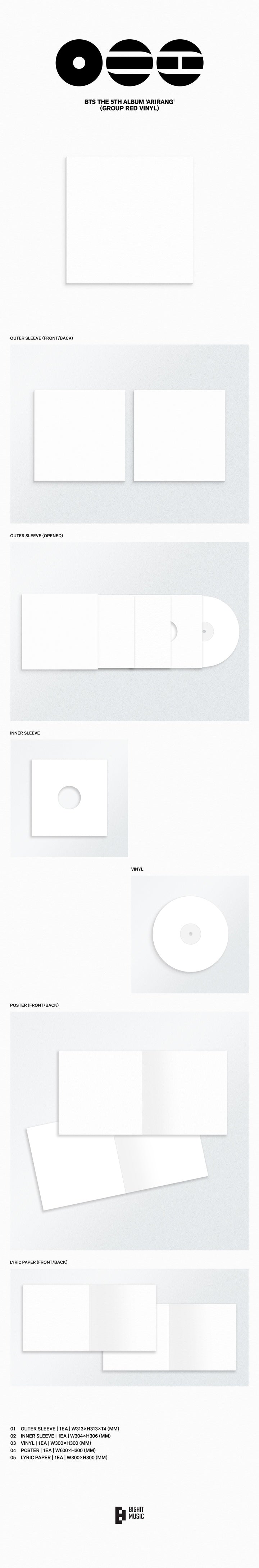 BTS / The 5th Album 'ARIRANG' (Group Red Vinyl)
