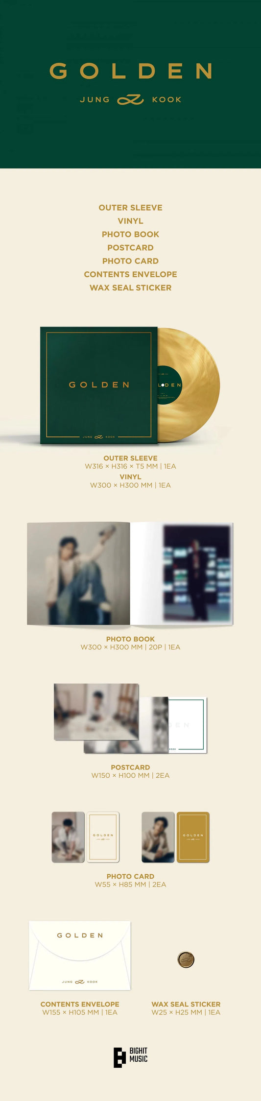JUNG KOOK (BTS) / GOLDEN (GOLD VINYL)