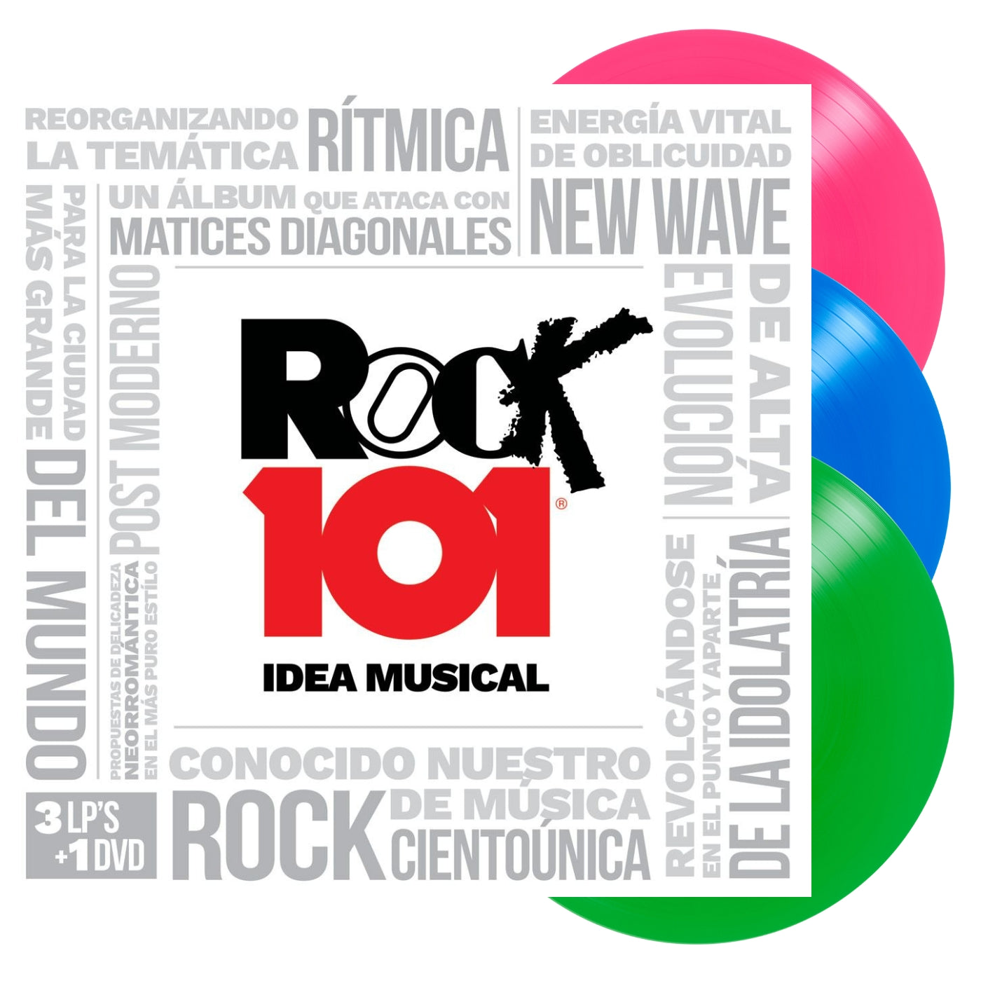 3 LP SET - VARIOS/ROCK 101 IDEA MUSICAL (VINILO TRIPLE DE COLOR+DVD)